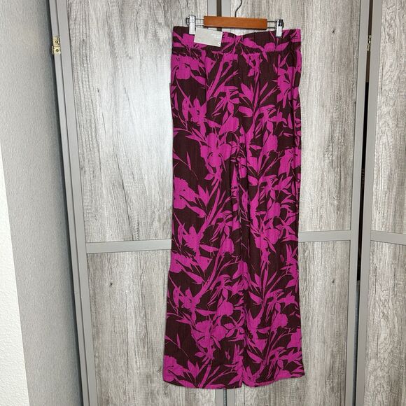 Soft Surroundings Wide Leg Pants S Gauze Tropical Floral Beach Pull On NEW - Picture 7 of 8